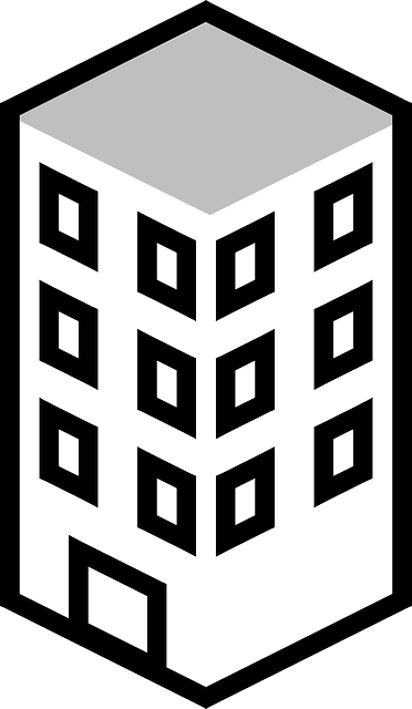 Building Clipart Black And White (372x640)