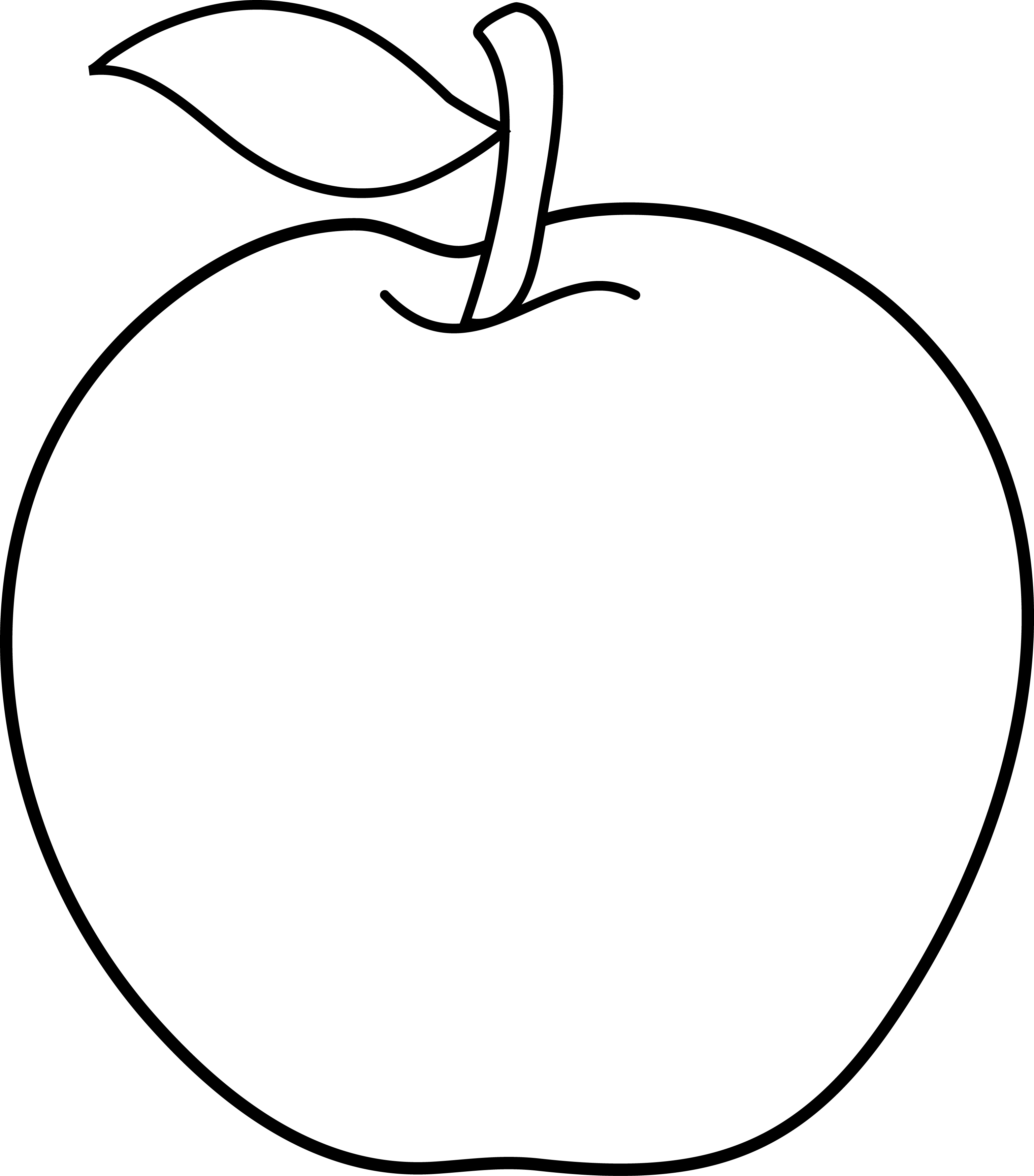 Black And White Apple Tree Clipart Free Clipart - Black And White Apple (3134x3566)