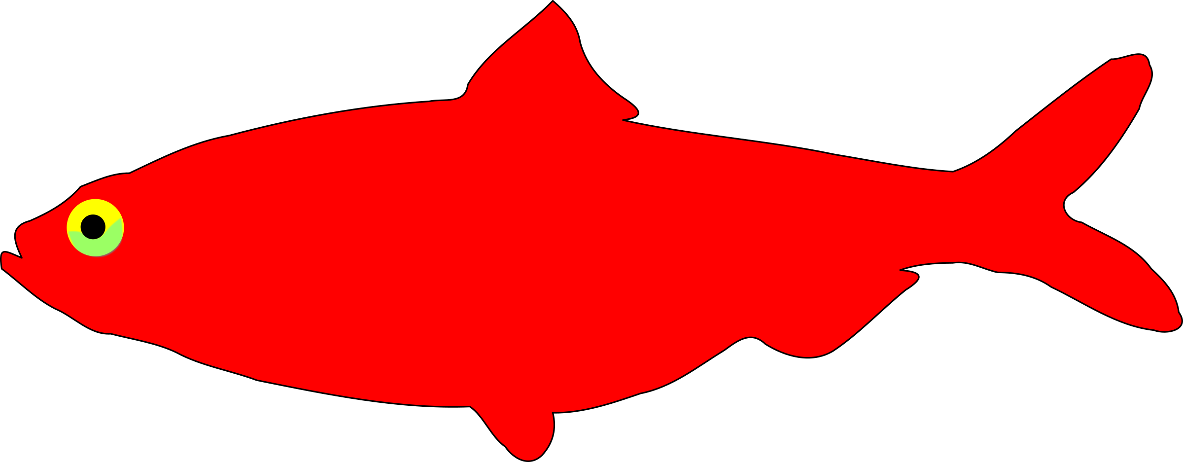 See Here Cartoon Fish Transparent Background - Red Fall Leaf Clip Art (2400x937)