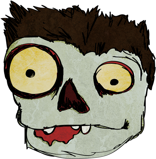 Cartoon Zombie Face Png (600x638)
