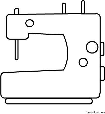 Black And White Sewing Machine Free Clip Art - Sewing Machine (450x450)