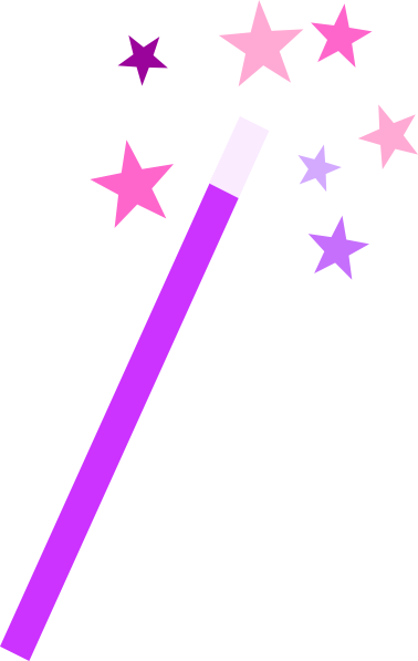 Fairy Clipart Princess Wand - Pink Magic Wand Clipart (378x597)