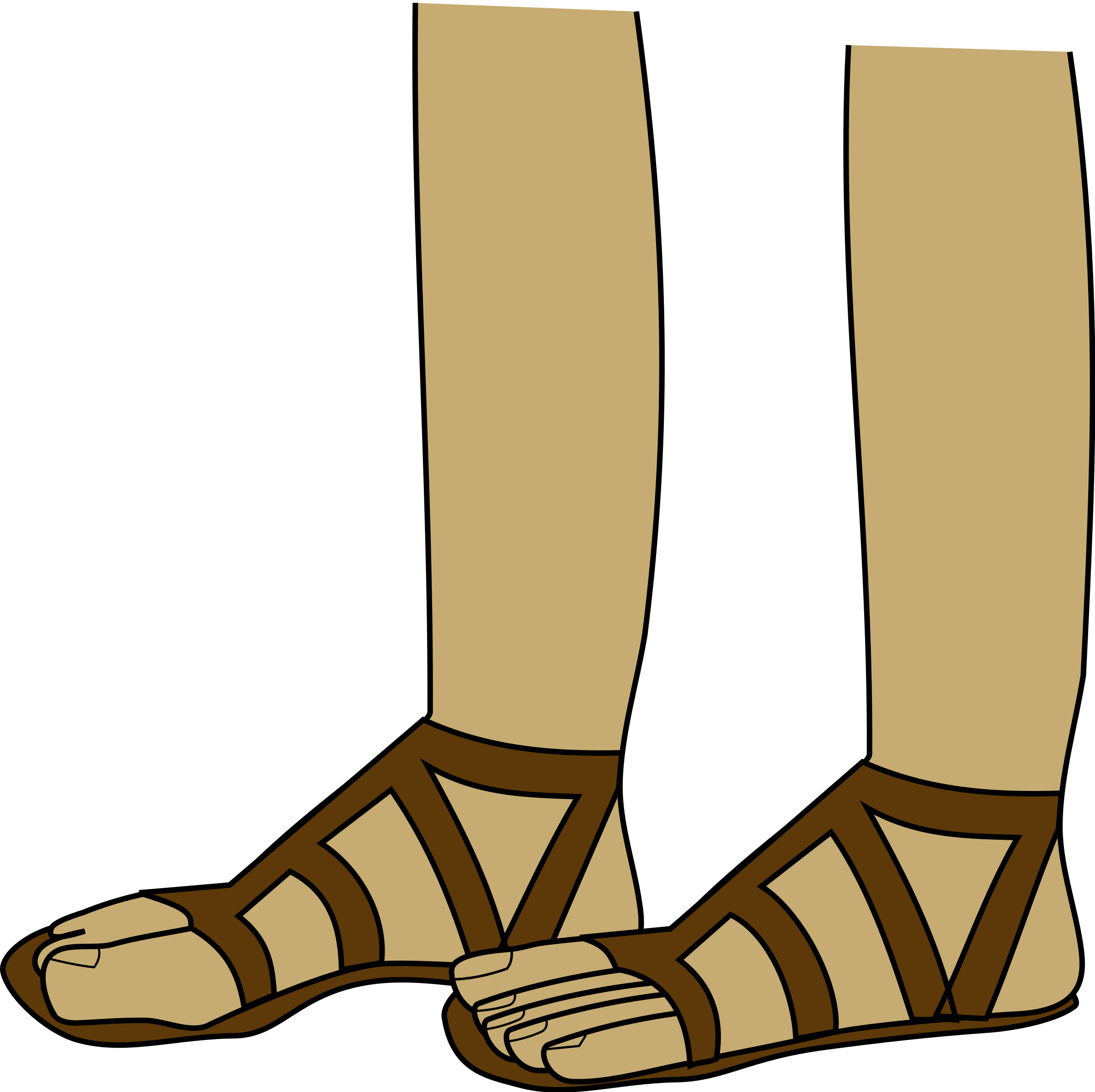 Baby Bootie Clipart - Feet In Sandals Clipart (2400x2394)