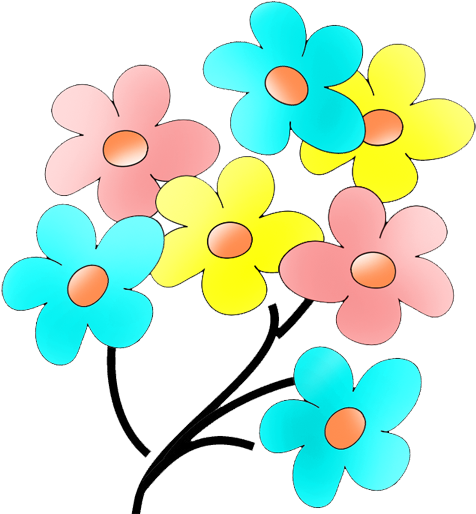 Flowers Flower Image Gallery Useful Floral Clip Art - Colorful Flowers Clipart Png (537x537)
