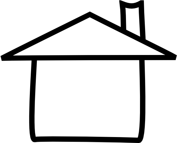 House Black And White Adobe House Clipart Black And - House Black And White Outline (600x480)