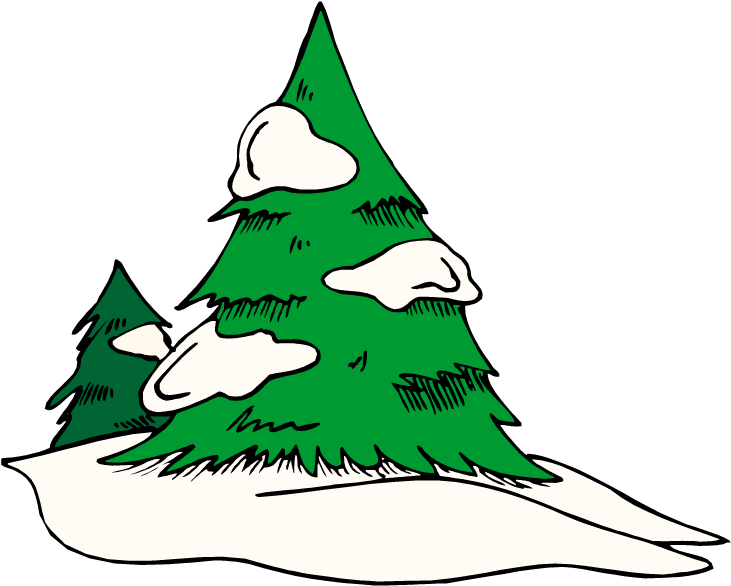 Green Free Pine Tree Clipart School - Snow On Tree Clipart (750x598)