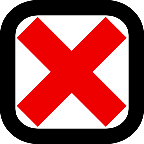 Red Cross Clipart Not - Check Box With X (600x600)