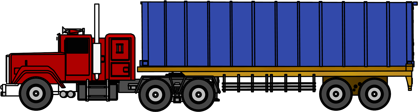 Industrial Truck Big Truck Clipart Png Image Side View - Truck (1726x489)