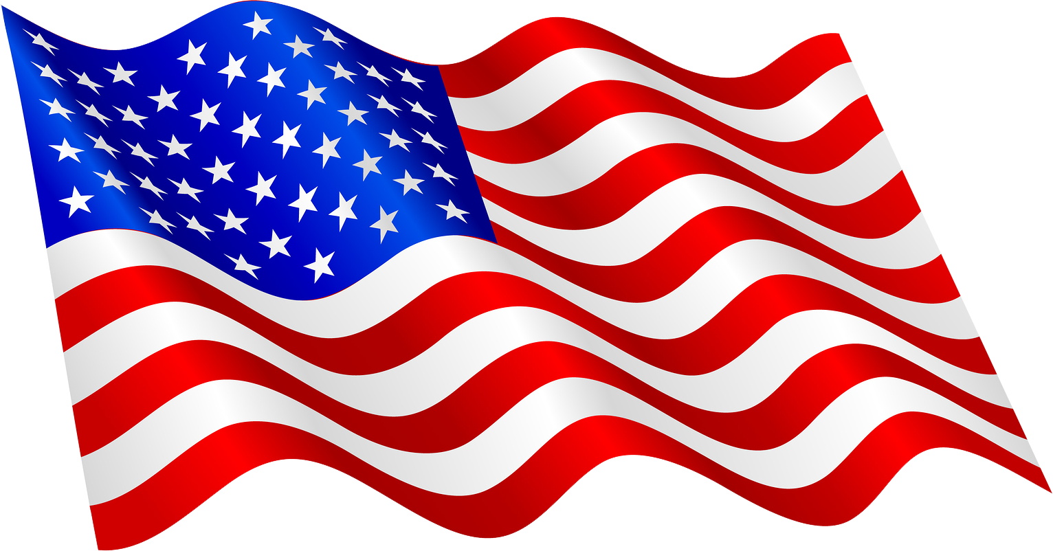 This High Quality Free Png Image Without Any Background - Waving American Flag Clip Art (1532x802)