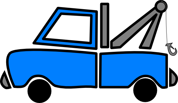 Tow Truck Blue Tow Clip Art At Vector Clip Art - Tow Truck Clip Art Png (600x348)