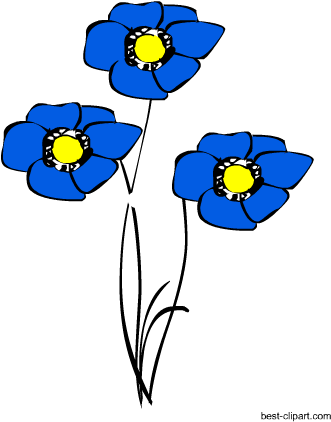 Blue Flowers, Free Spring Png Clip Art - Blue Flowers, Free Spring Png Clip Art (450x450)