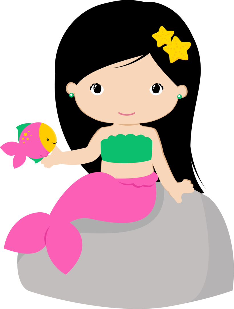 Girl Clipart - Mermaid Clipart (819x1080)