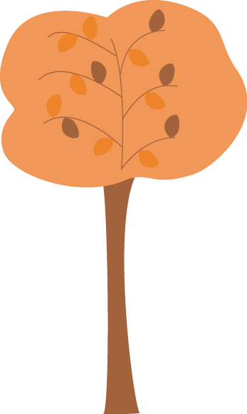 Orange Autumn Tree Clip Art - Tree (347x580)