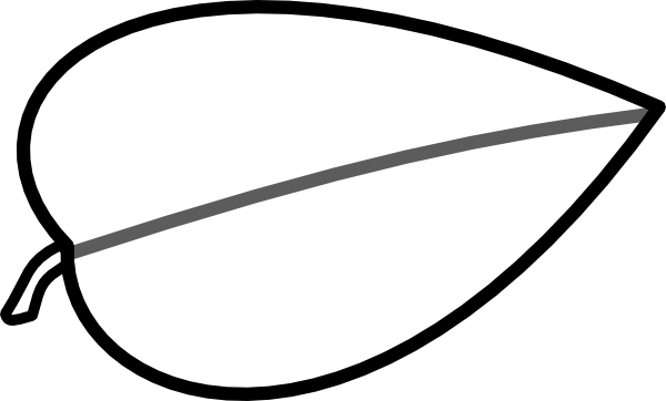 Leaf Clipart - Leaf Clip Art Outline (600x362)