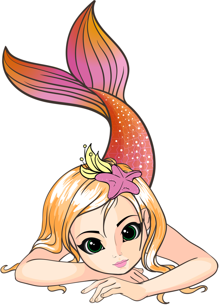 Mermaid Clipartbeach - Fairy Mermaid Clipart (739x1024)
