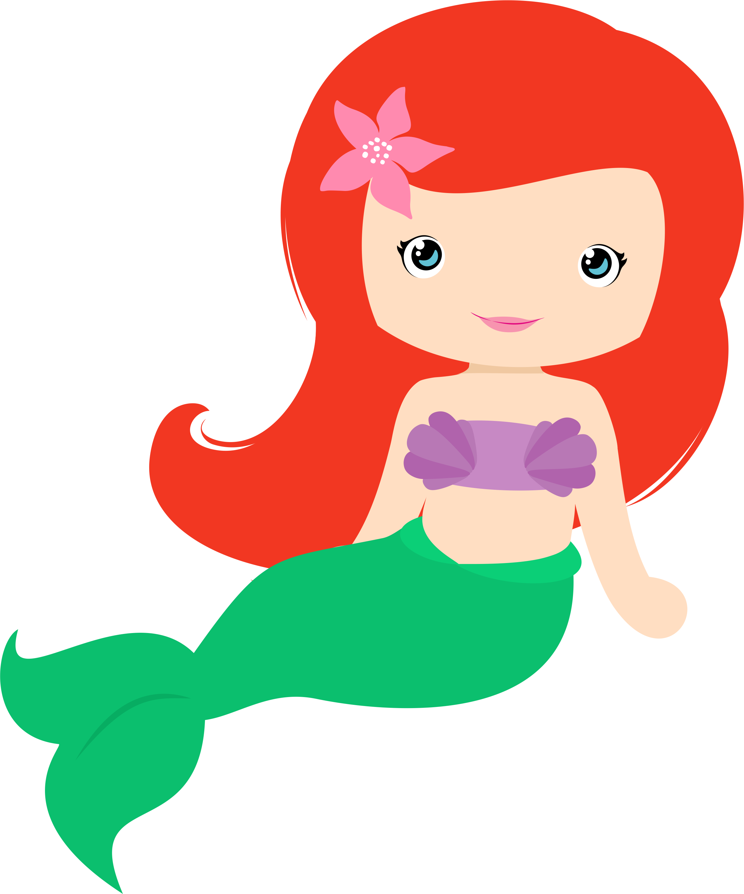 Related Baby Little Mermaid Clipart - Little Mermaid Baby Png (2498x3001)