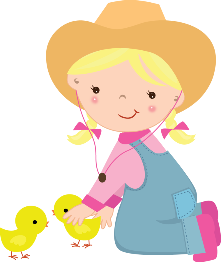 Cute Farm For Girls Clip Art - Granjeros Niños (759x900)