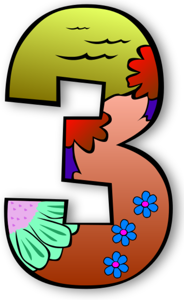 Creation Days Numbers - Numbers Clipart (600x976)