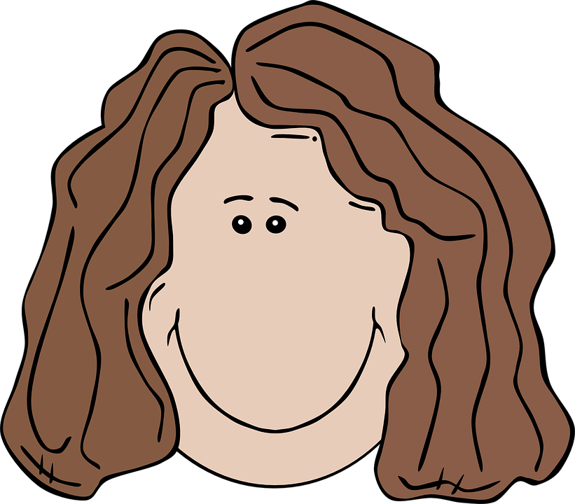 Face Clipart - Cartoon With Brown Hair (821x720)