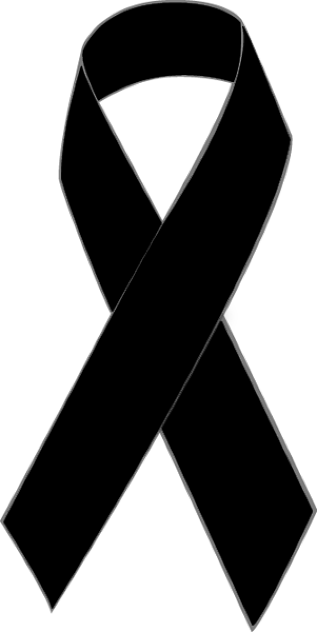 Black Awareness Ribbon Clip Art - Black Breast Cancer Ribbon (640x1276)