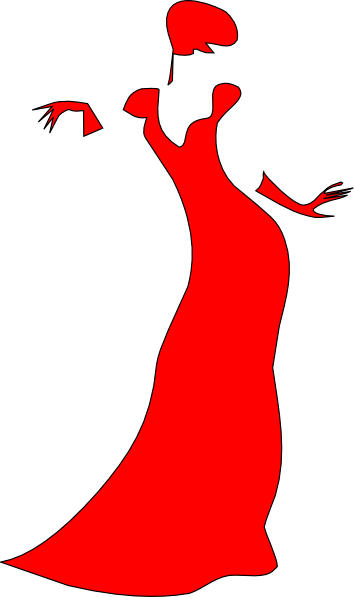 Red Dancing Woman Clip Art - Lady Clip Art (354x597)