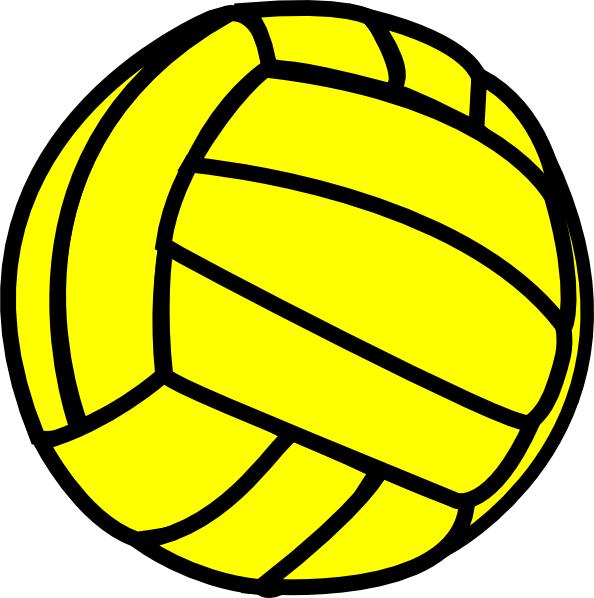 Volleyball Clip Art - Volleyball Black And Yellow (594x598)