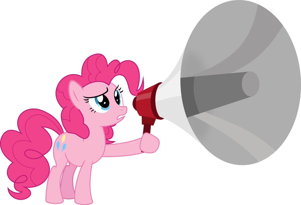Emedina13, Megaphone, Pinkie Pie, Safe, Simple Background, - My Little Pony: Friendship Is Magic (1280x871)