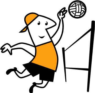 Beach Volleyball Clip Art Free Clipart Images - Volleyball Clipart (362x356)