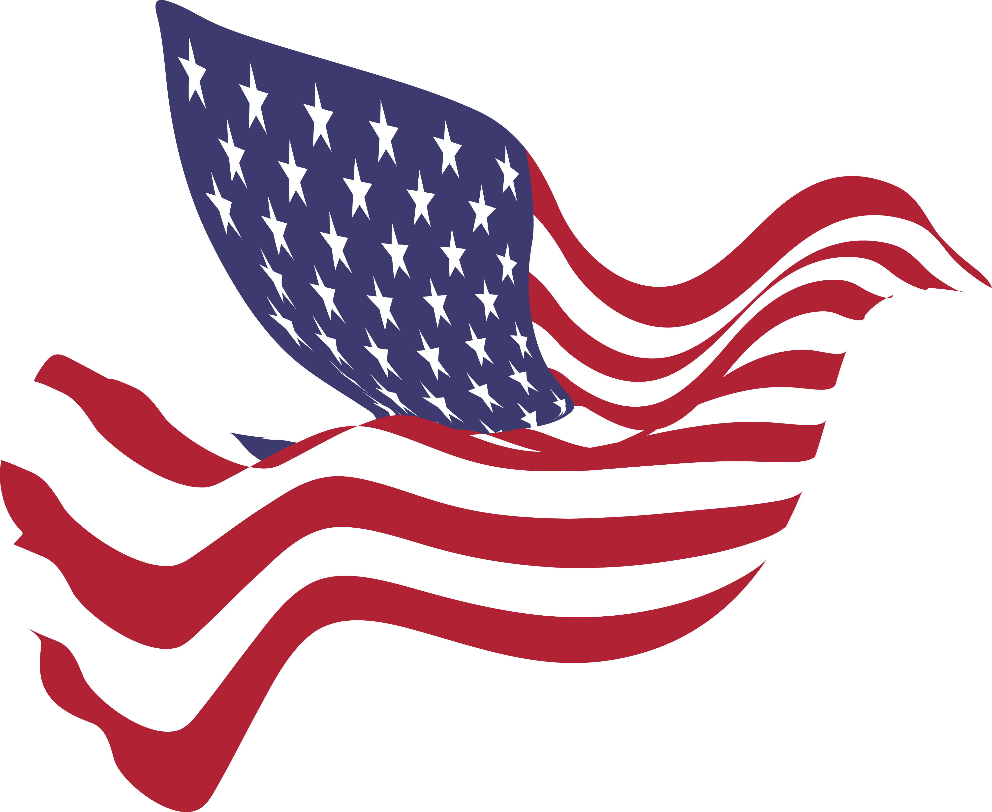American Flag Bow Tie Clipart - American Flag Peace Dove (4000x3275)