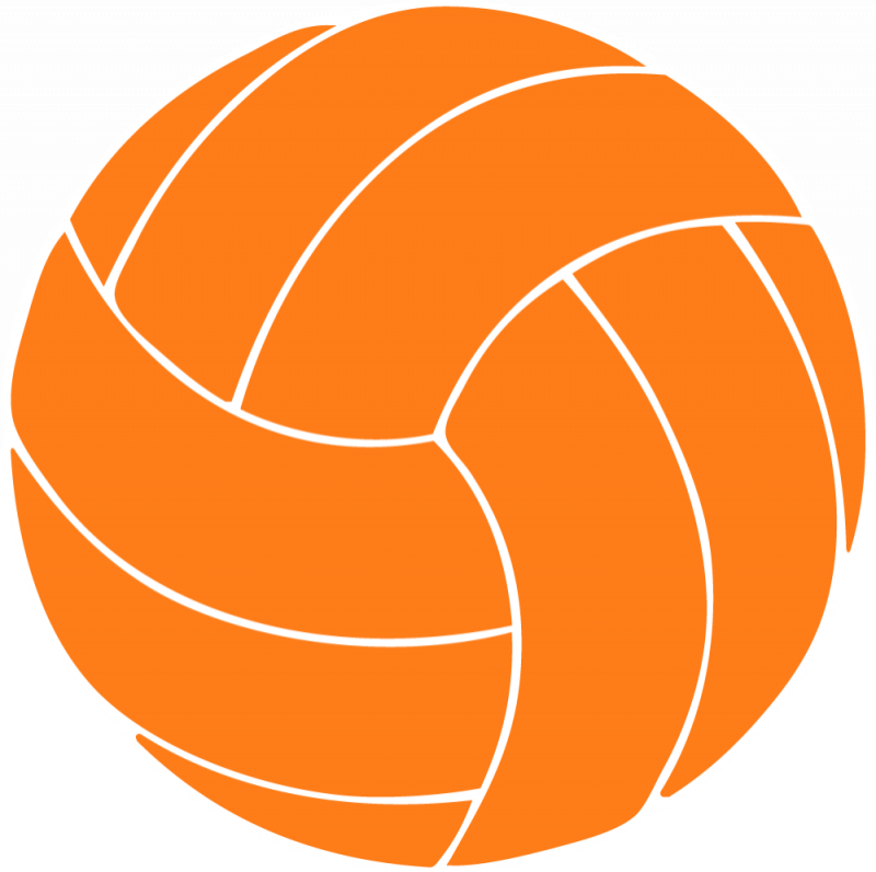 Orange Volleyball Clipart - Clipart Volleyball (800x796)