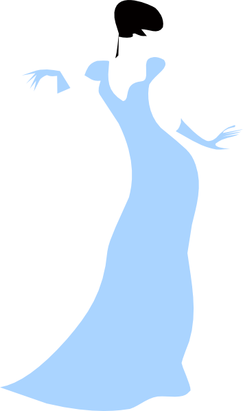 Lovely Woman In A Blue Dress Clip Art At Clker - Lady Clip Art (354x598)
