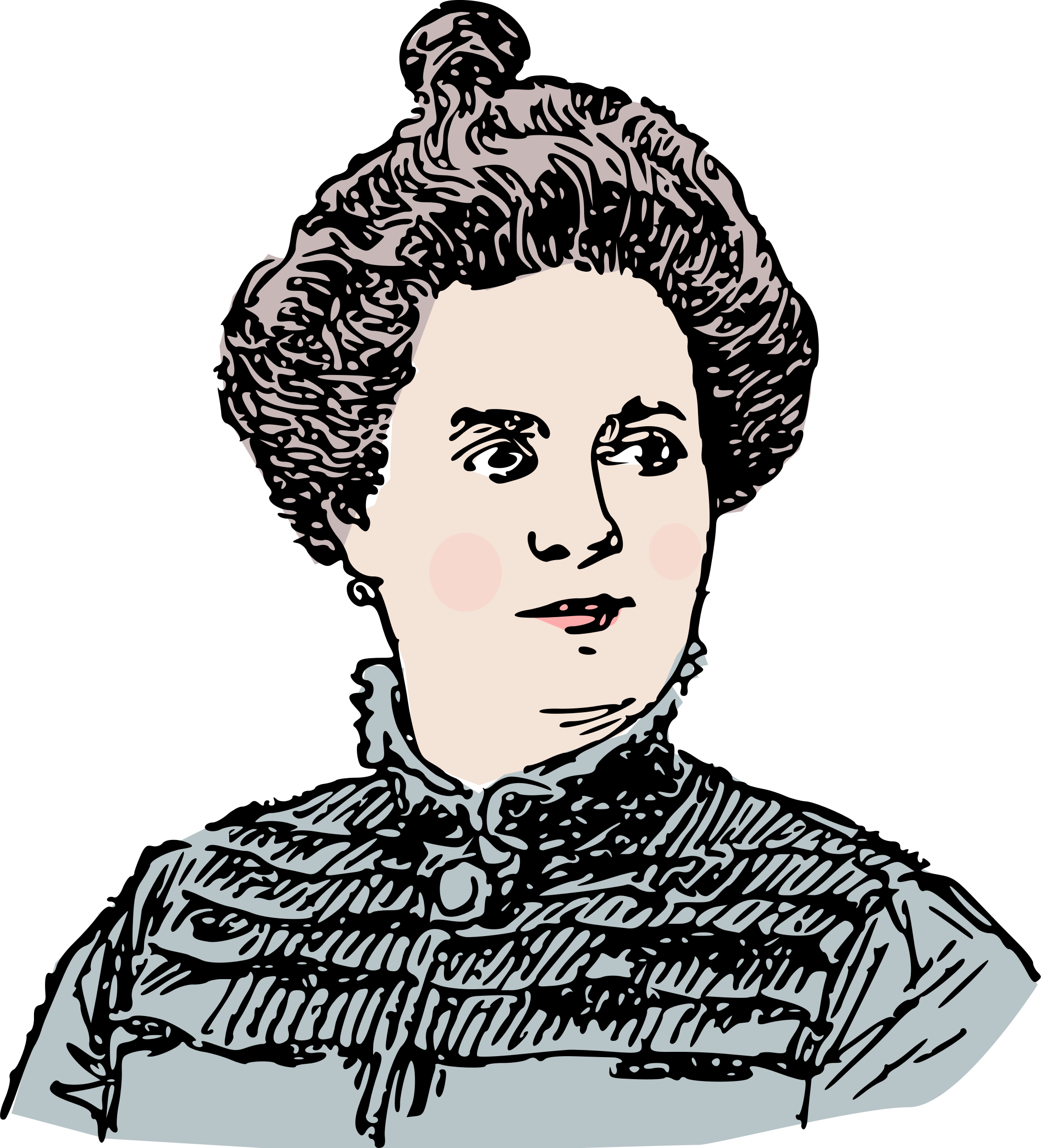 Portrait Clipart Vintage Woman - Old Fashioned Woman Clipart (2176x2400)