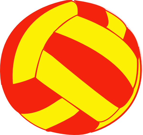 Red And Yellow Volleyball Clip Art At Clker - Ball (600x563)