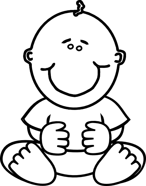 Baby Clipart Black And White Ba Boy Clip Art At Clker - Baby Boy Coloring Pages (468x597)