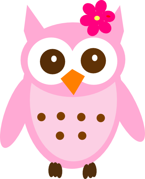 Pink Baby Owl Clip Art At Clker - Clip Art Baby Owl (486x597)
