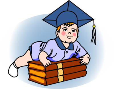 Graduate Baby - Baby Clip Art With A Graduation Cap (400x312)