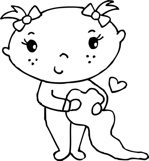 Best Cute Baby Clipart Black And White - Clip Art (510x550)