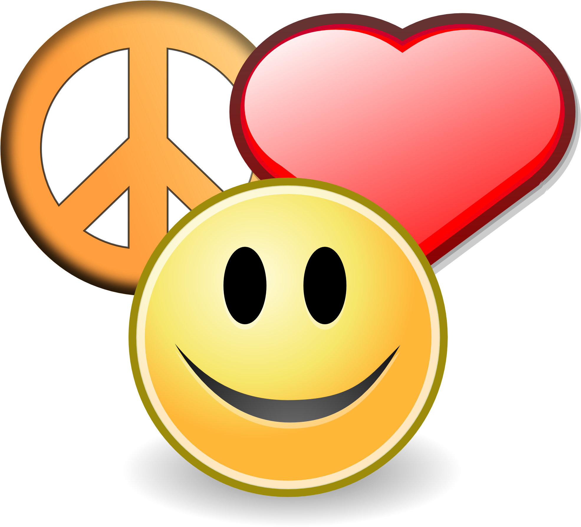 Peace Love And Happyness Christmas Clipart - Peace And Love Sign (1979x1891)