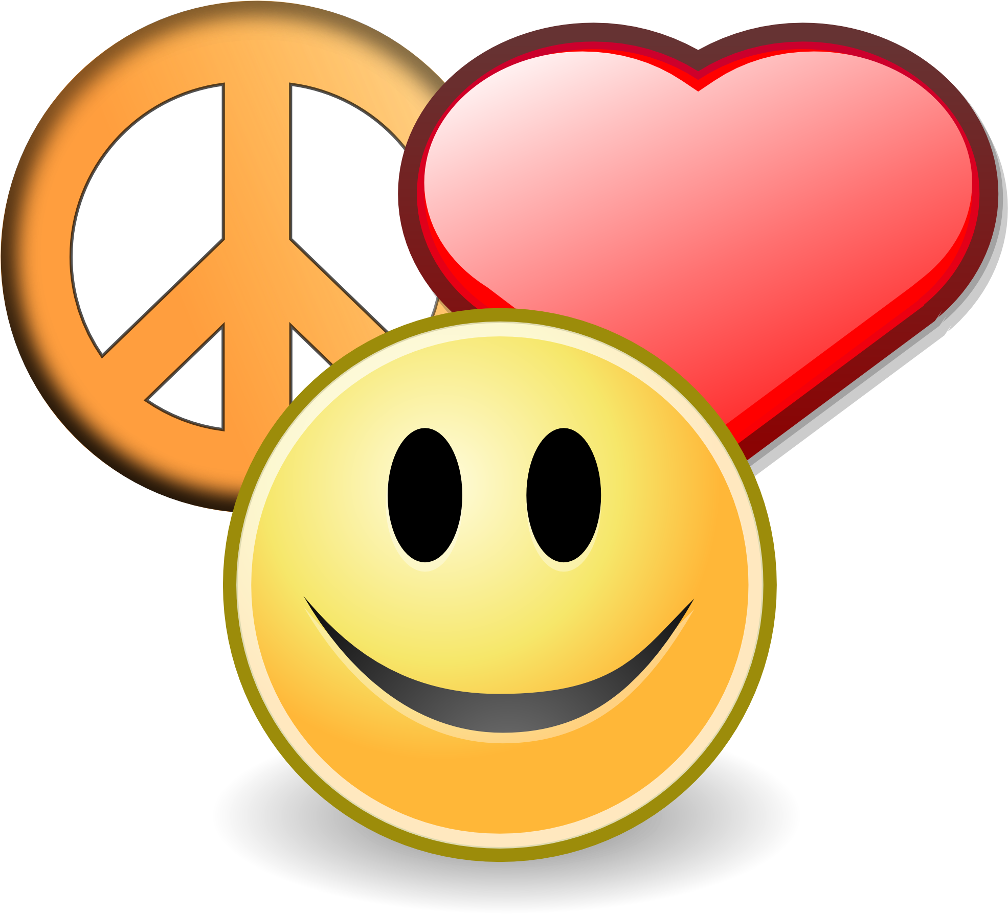 Peace Love And Happyness Christmas Clipart - Peace And Love Sign.