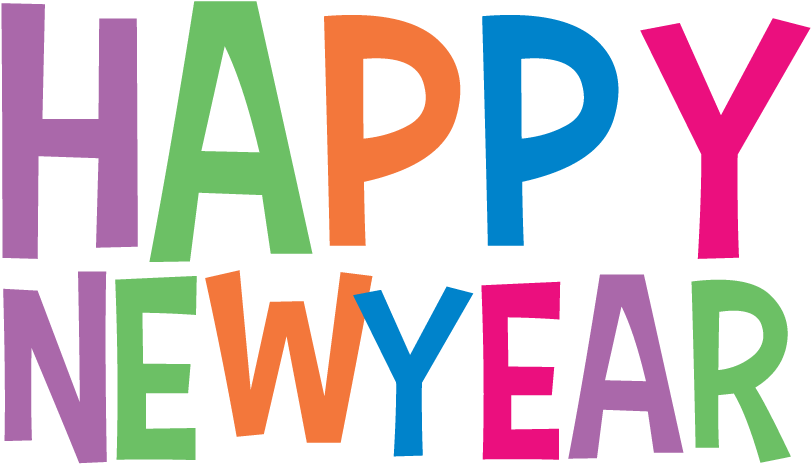 Happy New Year Clip Art - Happy New Year Transparent Text (856x501)