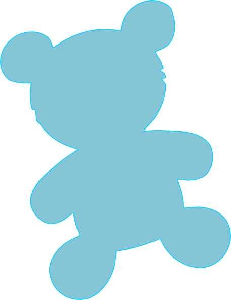 Baby Blue Teddy Clip Art At Clker - Blue Teddy Bear Clip Art (456x593)