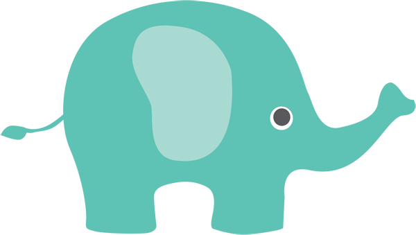 Elephant Clipart Teal - Elephant Clipart Png (600x339)