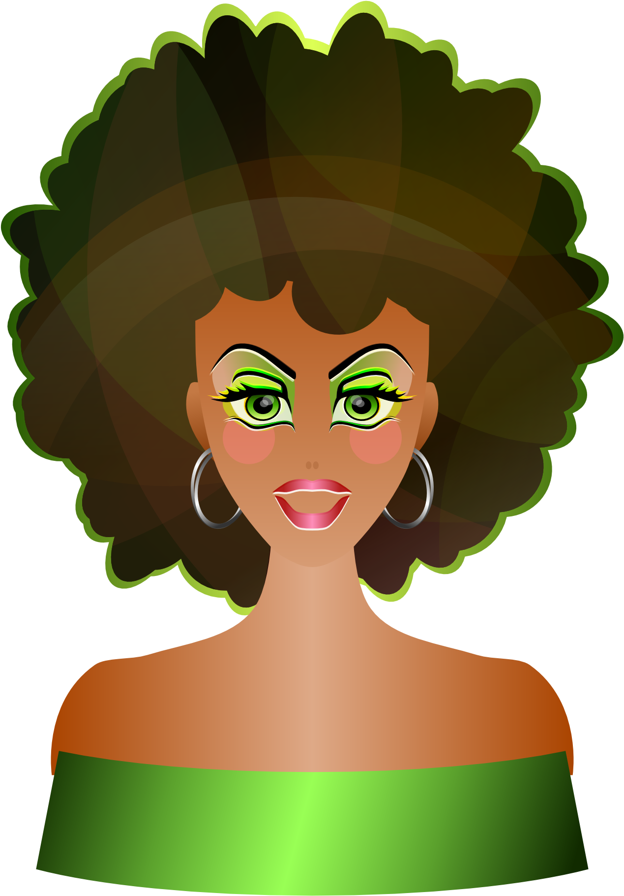 Natural - Lady With Afro Clip Art (1979x1979)