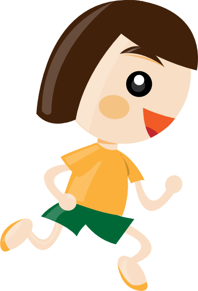 Little Girl Running Clipart Free Images - กีฬา การ์ตูน Png (408x600)