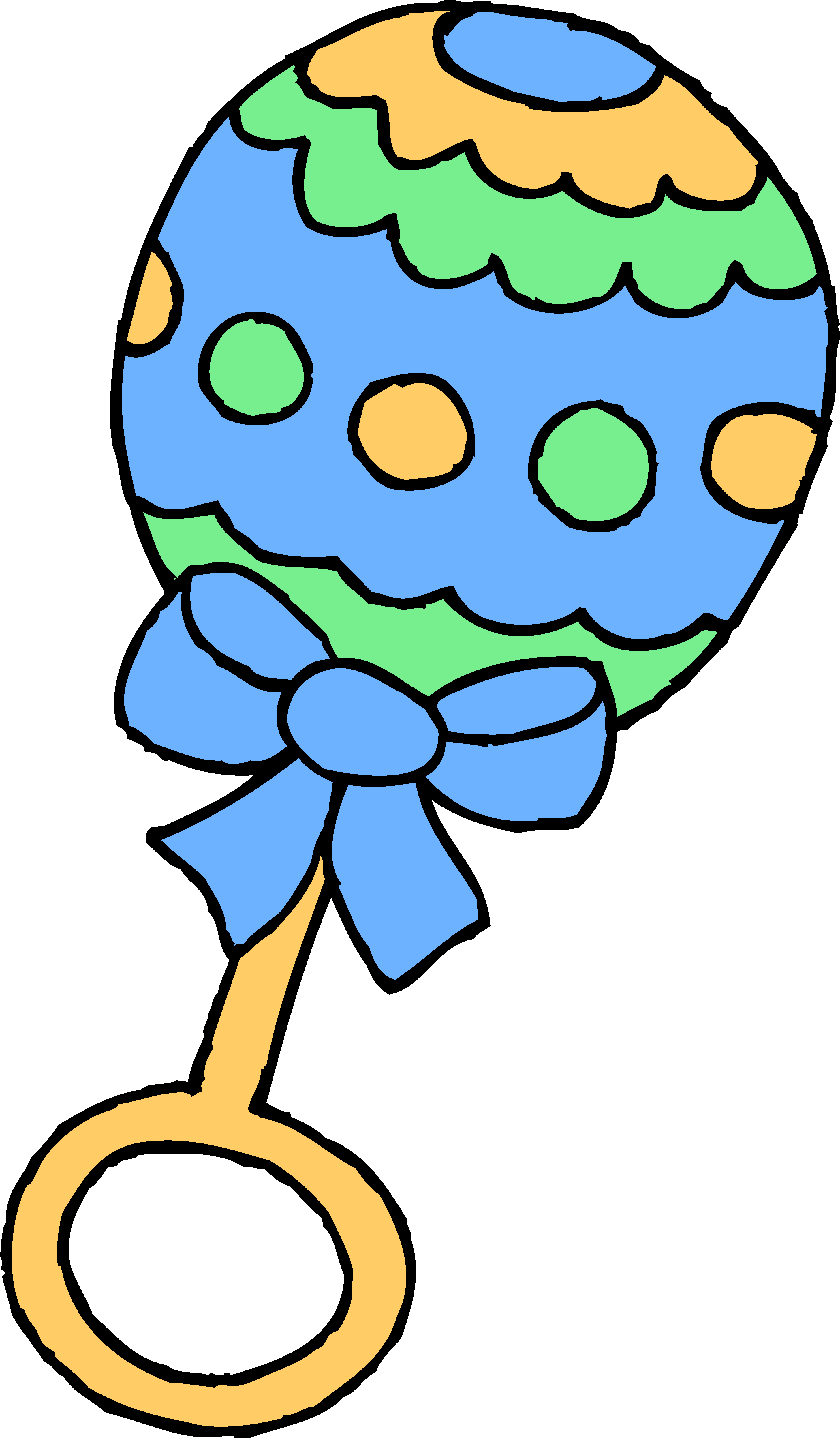 Blue Clipart Baby Toy Pencil And In Color Blue - Clip Art Baby Rattle (2913x4985)