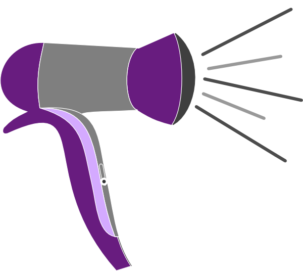 Hair Iron Comb Hair Dryers Clip Art - Hair Blow Dryer Cartoon (600x536)