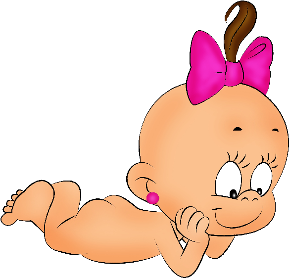 Baby Girl Clipart - Funny Baby Girl Cartoon (600x600)