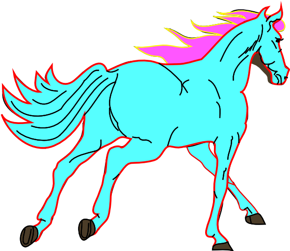 Grey Horse Cartoon (600x511)