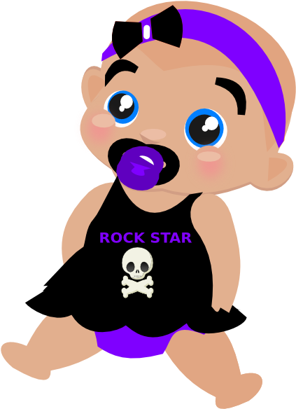 Rock Star Showing Post Clip Art - Rock N Roll Baby Png (432x593)
