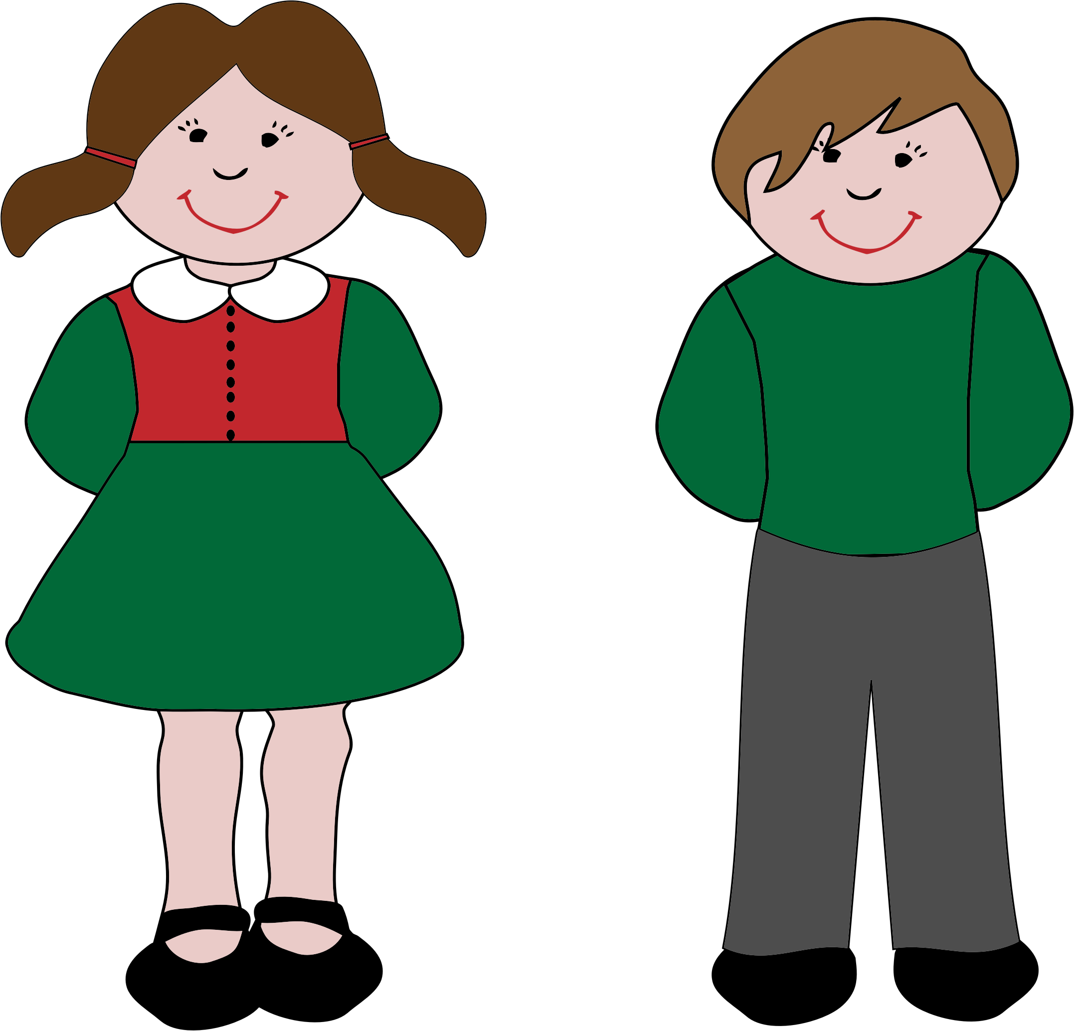 Big Image - Clip Art Boy And Girl (2154x2068)